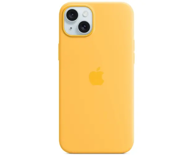 Husa de protectie Apple Silicone Case with MagSafe pentru iPhone 15 Plus, Sunshine