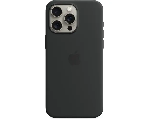 Husa de protectie Apple Silicone Case with MagSafe pentru iPhone 15 Pro Max, Black