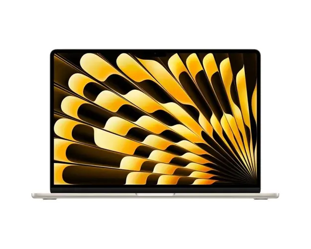 Laptop Apple MacBook Air 15 cu procesor Apple M2, 8 nuclee CPU si 10 nuclee GPU, 8GB, 256GB SSD, Starlight, INT KB