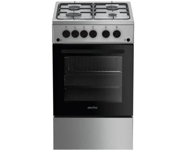 Aragaz AGG5611DTTLX, Gaz, 4 Arzatoare, Safety Plus, Grill, Timer, Rotisor, Arpindere integrata, Arzatoare cu eficienta ridicata, 50 cm, Inox