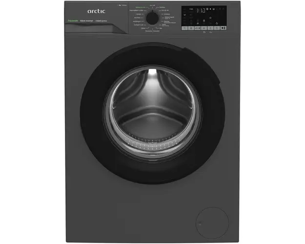 Masina de spalat rufe Arctic APLM2WFSU28411A, 8 Kg, 1400 RPM, Clasa A, Motor Inverter, ExtraSteam, IronExpress, Recycled Tub, Fast/Intensive, Steam, WaterMode, Prewash, Child Lock, Add-In, Anthracite