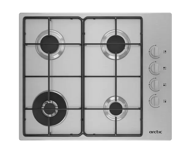 Plita incorporabila Arctic ARGW64123SX, Gaz, 4 arzatoare, Aprindere integrata, Arzator Wok, Inox