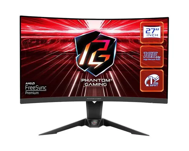 Monitor LED ASRock Gaming PG27Q15R2A Curbat 27 inch QHD VA 1 ms 165 Hz HDR FreeSync Premium