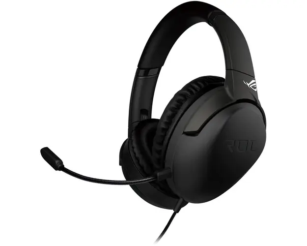 Casti gaming ASUS ROG Strix GO Core, difuzoare ASUS Essence 40mm, incinte etanse, compatibile multiplatforma, USB-C, pliabile, Negru