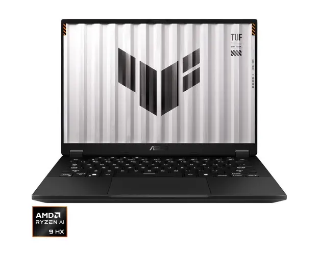 Laptop ASUS Gaming 14&#039;&#039; TUF A14 FA401WU, 2.5K 165Hz, Procesor AMD Ryzen™ AI 9 HX 370 (24M Cache, up to 5.1 GHz), 16GB LPDDR5X, 1TB SSD, GeForce RTX 4050 6GB, No OS, Jaeger Gray