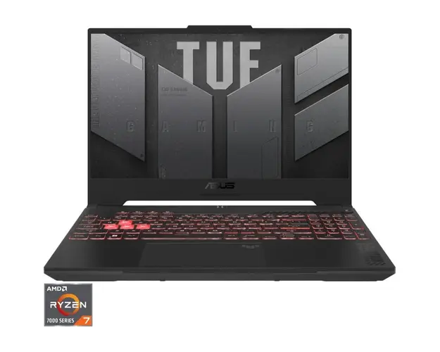 Laptop ASUS Gaming 15.6&#039;&#039; TUF A15 FA507NUR, FHD 144Hz, Procesor AMD Ryzen™ 7 7435HS (16M Cache, up to 4.5 GHz), 16GB DDR5, 512GB SSD, GeForce RTX 4050 6GB, No OS, Mecha Gray