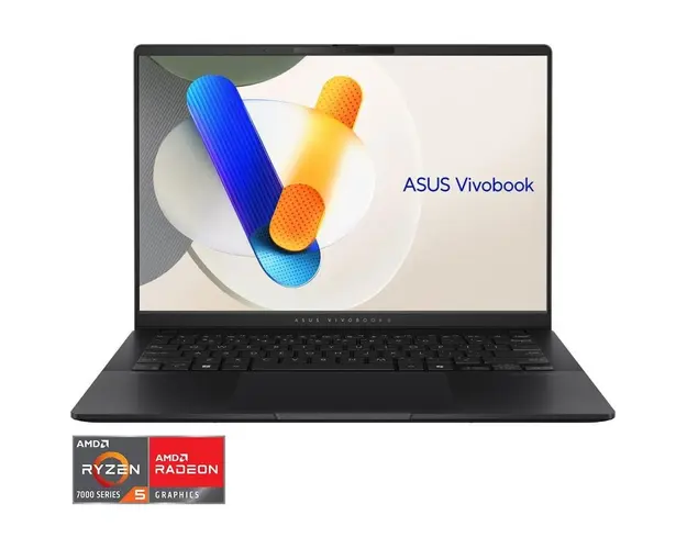 Laptop ASUS Vivobook S 14 OLED M5406NA cu procesor AMD Ryzen™ 5 7535HS pana la 4.55GHz, 14.0&#039;&#039;, WUXGA, 60Hz, 16GB LPDDR5X, 512GB SSD, AMD Radeon™ Graphics, No OS, Neutral Black