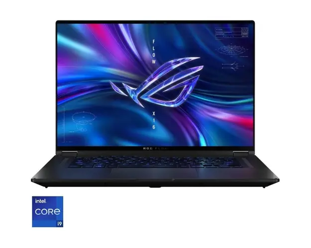 Laptop Gaming ASUS ROG Flow X16 GV601VI cu procesor Intel® Core™ i9-13900H pana la 5.40 GHz, 16, QHD+, Mini LED, 240Hz, Touch, 32GB, 1TB SSD, NVIDIA® GeForce RTX™ 4070 8GB GDDR6, Windows 11 Pro, Off Black