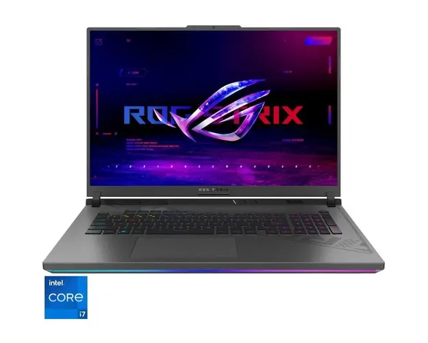 Laptop Gaming ASUS ROG Strix G18 G814JV cu procesor Intel® Core™ i7-13650HX pana la 4.90 GHz, 18, QHD+, IPS, 240Hz, 16GB DDR5, 1TB SSD, NVIDIA® GeForce RTX™ 4060 8GB GDDR6 TGP 140W, No OS, Eclipse Gray