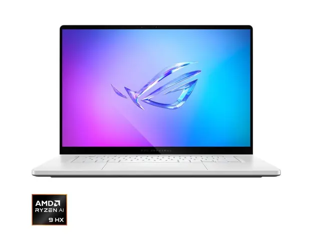 Laptop Gaming ASUS ROG Zephyrus G16 GA605WI cu procesor AMD Ryzen™ AI 9 HX 370 pana la 5.1GHz, 16, WQXGA, OLED, 240Hz, 32GB LPDDR5x, 2TB SSD, NVIDIA® GeForce RTX™ 4070 8GB GDDR6, No OS, PLATINUM WHITE