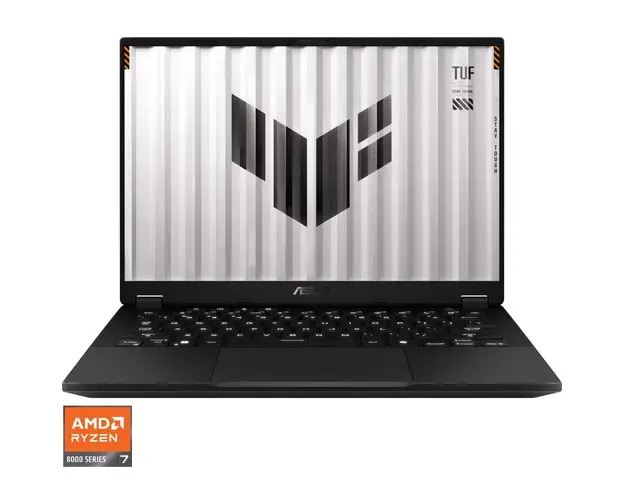 Laptop Gaming ASUS TUF A14 FA401UV cu procesor AMD Ryzen™ 7 8845HS pana la 5.1Ghz, 14&#039;&#039;, 2.5K, WQXGA, IPS, 165Hz, 16GB LPDDR5X, 1TB SSD, NVIDIA® GeForce RTX™ 4060 8GB GDDR6, No OS, Jaeger Gray