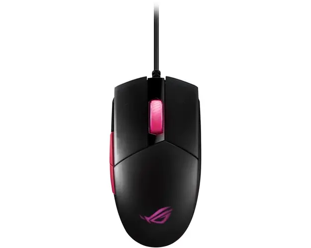 Mouse gaming ASUS ROG Strix Impact II, RGB, ambidextru, 6200 dpi, 5 butoane, iluminare Aura Sync, Electro Punk