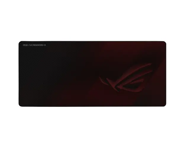 Mousepad gaming ASUS ROG Scabbard II, logo ROG fosforescent, baza cauciucata, cusaturi anti-rupere, Negru Visiniu