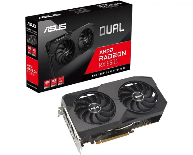 Placa Video ASUS AMD Radeon™ RX 6600 V2 Dual, 8GB GDDR6, 128-bit
