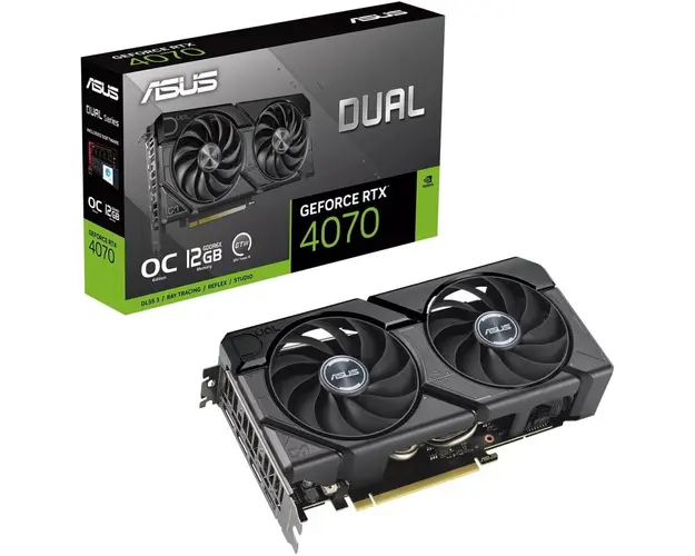 Placa video ASUS GeForce RTX™ 4070 DUAL OC, 12GB GDDR6X, 192-bit