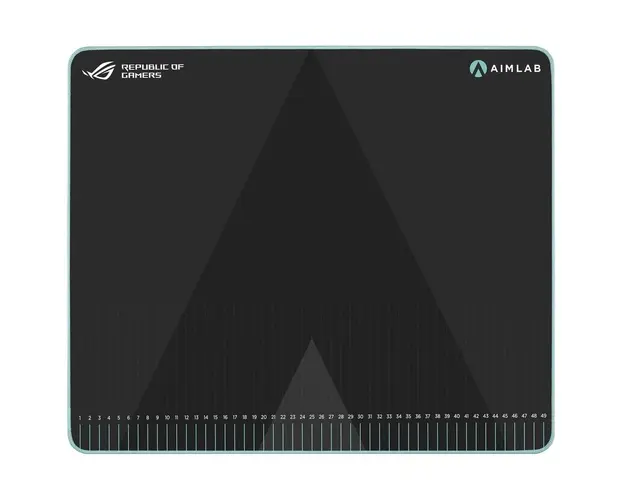 Mousepad gaming ROG HONE ACE AIM LAB EDITION, suprafata neteda hibrida, baza cauciucata, cusaturi anti-rupere, strat protectiv nano pentru o suprafata rezistenta la apa, ulei si praf