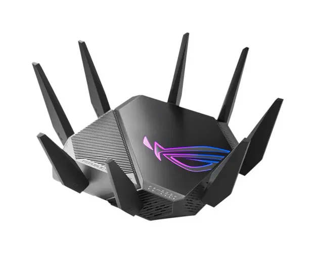 Router Gaming Wireless ASUS ROG Rapture GT-AXE11000, AXE11000, Tri-Band, Quad-Core 1.8GHz CPU, 256MB/1GB Flash/RAM, 2.5G port, AiProtection Pro, Adaptive QoS, VPN Fusion, IPTV, OFDMA, MU-MIMO, Beamforming, Link Aggregation, Port forwarding, RGB, AiMesh