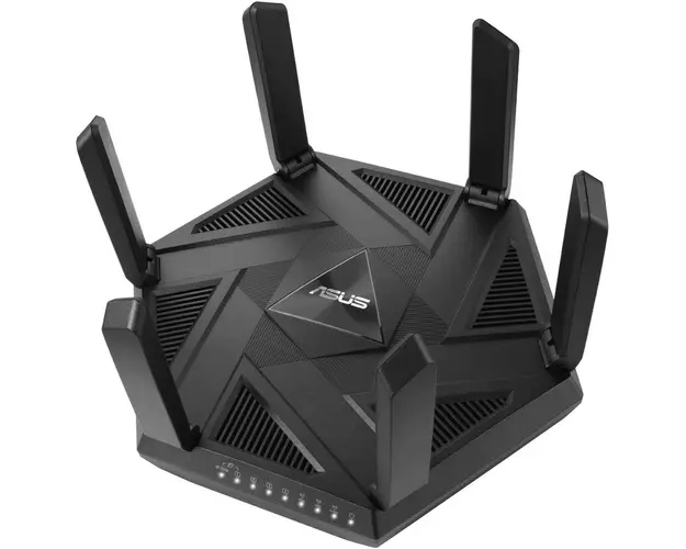 Router Gaming Wireless ASUS RT-AXE7800, AXE7800, Tri-Band, Quad-Core 1.7GHz CPU, 256MB/512MB Flash/RAM, 2.5G port, AiProtection Pro, Adaptive QoS, VPN Fusion, Instant Guard, IPTV, OFDMA, MU-MIMO, Beamforming, Link Aggregation, Port forwarding, AiMesh