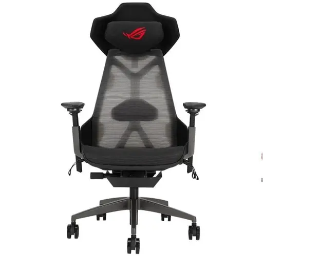 Scaung gaming ASUS ROG DESTRIER ERGO, design Cyborg, panou acustic detasabil, plasa respirabila