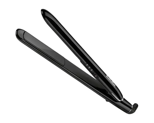 Placa de par BaByliss ST255E Sleek Finish, placi Tourmaline-Ceramice, 230 grade, suprafata curbata, Negru