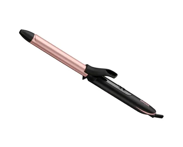 Ondulator BaByliss C450E, Defined Curls 19mm, 210 grade, Invelis Quartz-Ceramic, 6 trepte de temperatura, LED, Roz/Negru