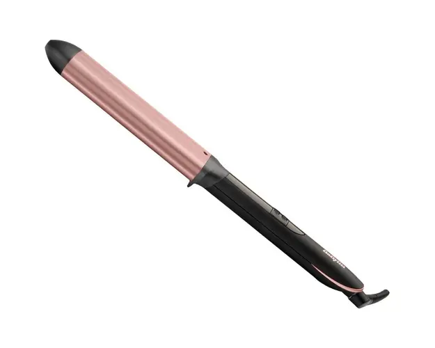 Ondulator BaByliss C457E, Oval 28mm, 210 grade, Invelis Quartz-Ceramic, 6 trepte de temperatura, LED, Roz/Negru