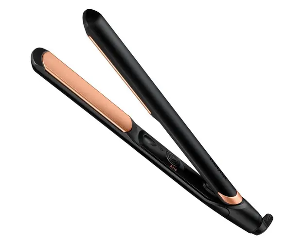Placa de par BaByliss ST598E Bronze Shimmer, placi XL Nano-Quartz-Ceramice, 235 grade, Ionizare, Negru/Bronz