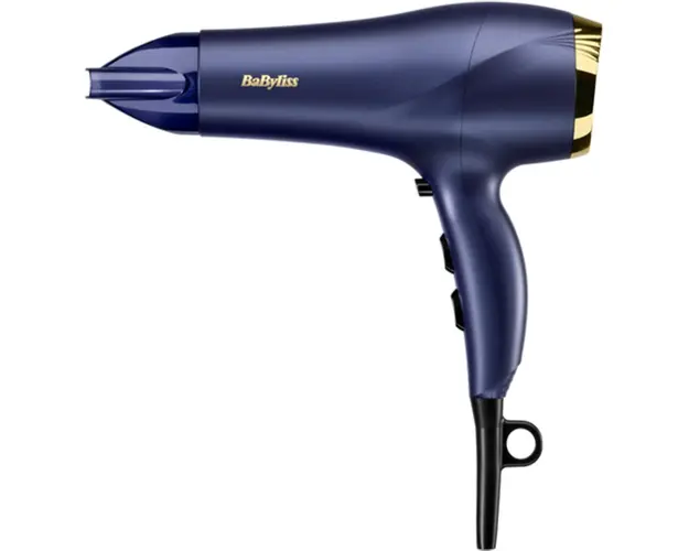 Uscator de par BaByliss 5781PE Midnight Luxe DC 2300W , 3 trepte de temperatura , 2 viteze, super ionic frizz- control, titanium- ceramic, Albastru