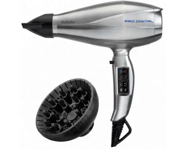 Uscator de par profesional Pro Digital 6000E, 2200 W, Functie Turbo, Argintiu