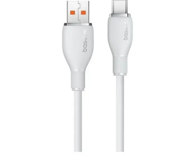 Cablu alimentare si date Baseus Pudding, Fast Charging Data Cable pentru smartphone, USB la USB Type-C 100W, 2m, alb