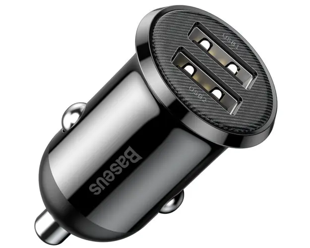 Incarcator auto Baseus CCALLP-01 Grain Pro, 2xUSB, 24W, 4.8A, Negru