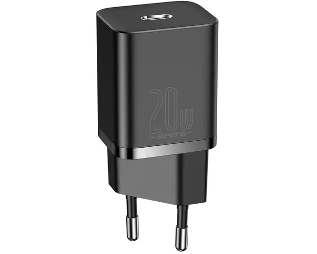 Incarcator de retea Baseus Super Si 1C TZCCSUP-B01, USB C, 20W, cablu USB Tip C - Lightning 1m, Negru