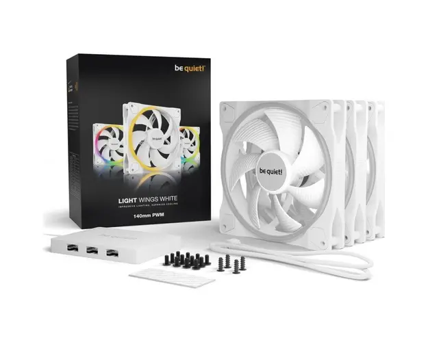 Ventilator / radiator be quiet! LIGHT WINGS White RGB 140mm PWM Three Fan Pack