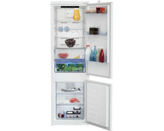 Combina frigorifica incorporabila Beko BCNA275E5SN, 254 l, Clasa D, NeoFrost Dual Cooling, Harvest Fresh, Compresor ProSmart Inverter,Dairy, Display touch control, H 177.5 cm