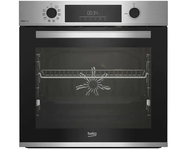 Cuptor incorporabil Beko BBIM12300XMPSEF, Electric, 72 l, Autocuratare pirolitica, FlexiCrisp, AEROperfect, SteamShine, Grill, LED display touch control, 3D Cooking, Clasa A+, Inox