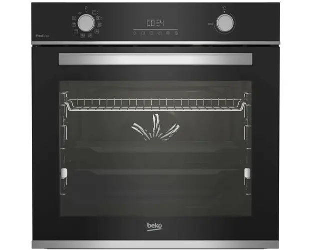 Cuptor incorporabil Beko BBIM13300XMPSEF, Electric, 72 l, Autocuratare pirolitica, FlexiCrisp, AEROperfect, RecycledNet, SteamShine Cleaning, Rafturi telescopice, SoftClose door, Grill, 3D Cooking, Clasa A+, Negru