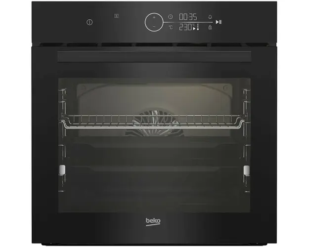 Cuptor incorporabil Beko BBIM17401BCS, Electric, 72 l, Autocuratare catalitica, 3D Cooking, Soft close door, Display LED, Booster, Clasa A++, Negru/Inox