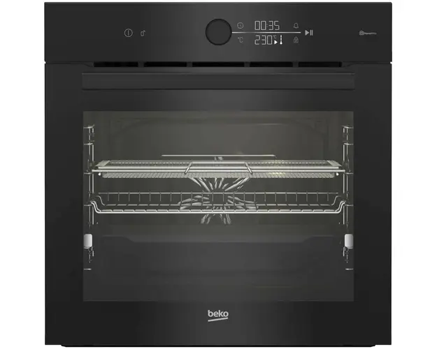 Cuptor incorporabil BEKO BBIMA17410BMPW, Electric, 72 l, Autocuratare pirolitica, AirFry, AEROperfect, SteamShine Cleaning, Wi-Fi, Booster, LED display touch control, Clasa A+, Negru