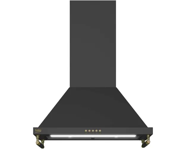 Hota decorativa Beko BHCP65422BBH, Putere de absorbtie 415 mc/h, 3 trepte de viteza, Iluminare LED, 60 cm, Antracit