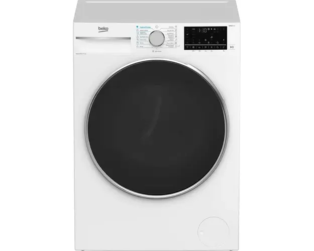 Masina de spalat rufe cu uscator Beko B5DFT58442W, Spalare 8 kg, Uscare 6 kg, 1400 rpm, Clasa D, Motor Inverter, AddXtra, SteamCure, HomeWhiz, Alb