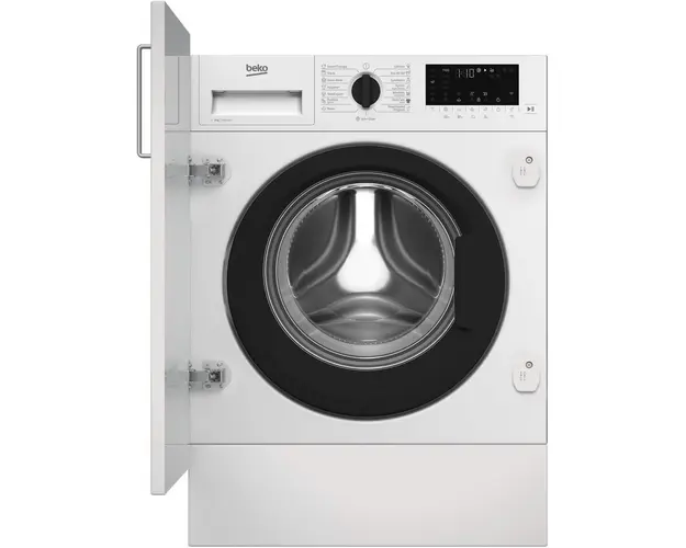 Masina de spalat rufe incorporabila Beko BI5WBT681415W, 8 kg, 1400 RPM, Clasa A, Motor ProSmart Inverter, AddXtra, Hygiene+Steam, Silent Tech , SteamCure, Recycled Tub, Homewhiz through WiFi, Display LED, Alb