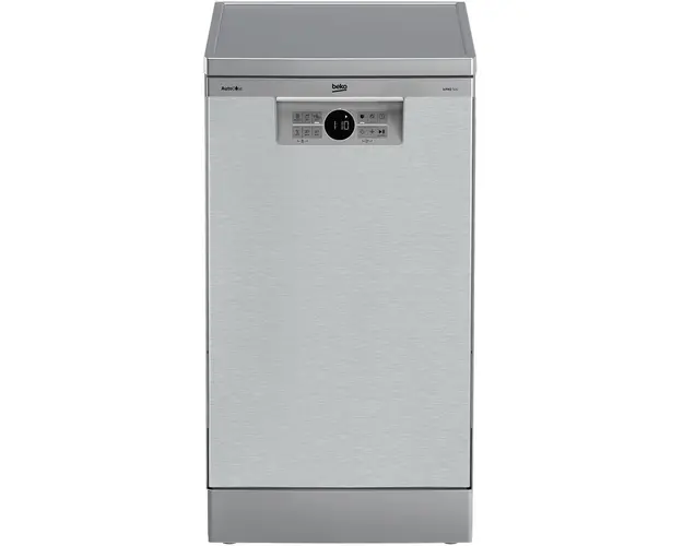 Masina de spalat vase Beko BDFS26040XA, 10 seturi, 6 programe, Clasa C, AutoDose, SelfDry, Motor Inverter, Program 30 minute , 45 cm, Argintiu