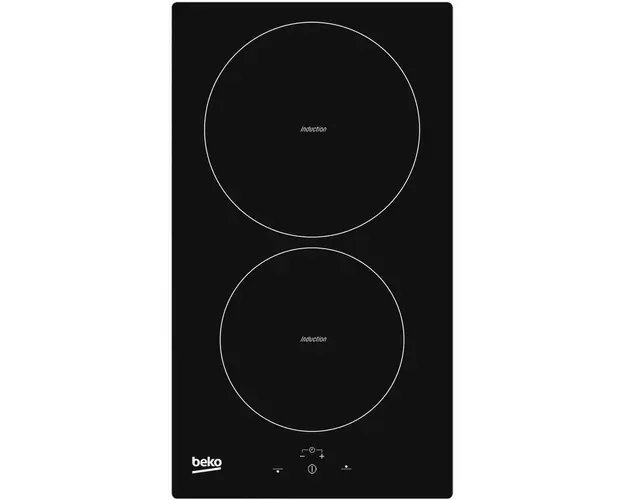 Plita incorporabila Beko HDMI32400DT, Inductie, 2 zone de gatit, Booster, Timer, Control touch, Stop &amp; Go, SlimDesign, Indicator caldura reziduala, 30 cm, Negru