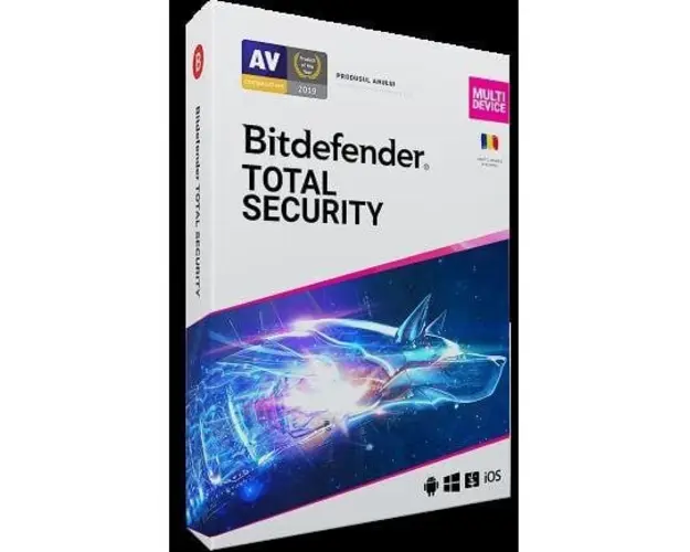 Licenta retail Total Security - protectie anti-malware completa pentru Windows, macOS, iOS si Android, valabila pentru 1 an, 10 dispozitive, new