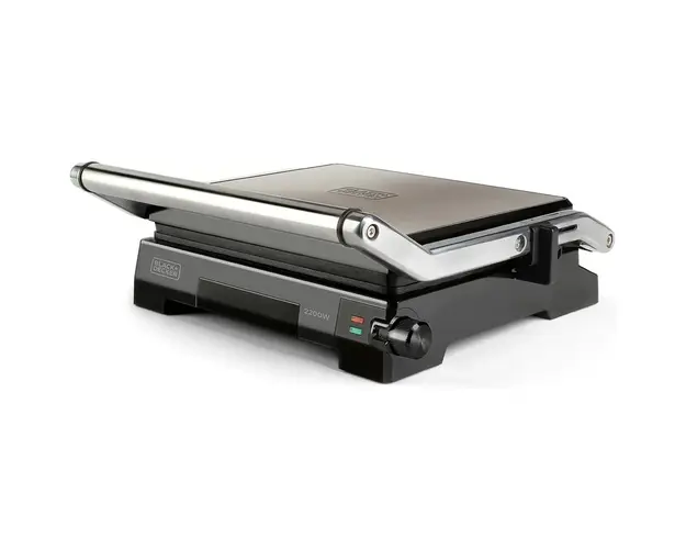 Gratar electric BXGR2200E, 2200W, dimensiune placi 14.5 x 23 cm, Argintiu