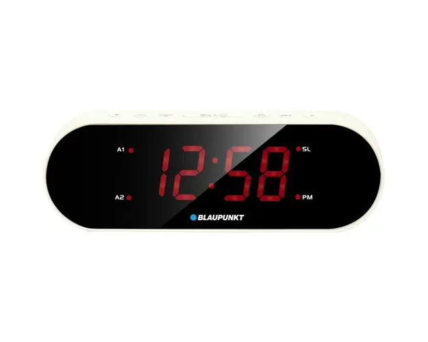 Radio cu ceas Blaupunkt CR6WH, FM radio, Dual Alarm, Alb