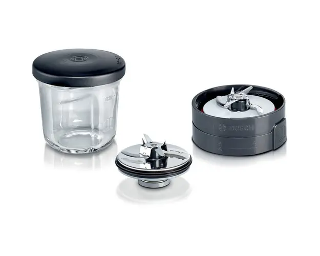 Aparat de maruntit 3-in-1 (aparat pentru maruntit, rasnita si solutie de depozitare) compatibil cu robotii de bucatarie MUM4 Bosch si MUM5 Bosch