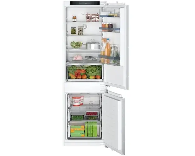 Combina frigorifica incorporabila Bosch KIN86VFE0, 260 l, Clasa E, NoFrost, FreshSense, VitaFresh, EcoAirFlow, 177 cm