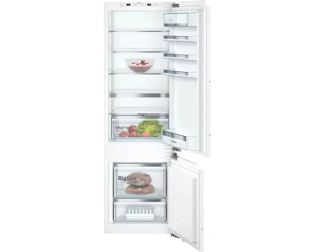 Combina frigorifica incorporabila Bosch KIS87AFE0 , 272 l, Clasa E, LowFrost, FreshSense, H 177 cm, Argintiu