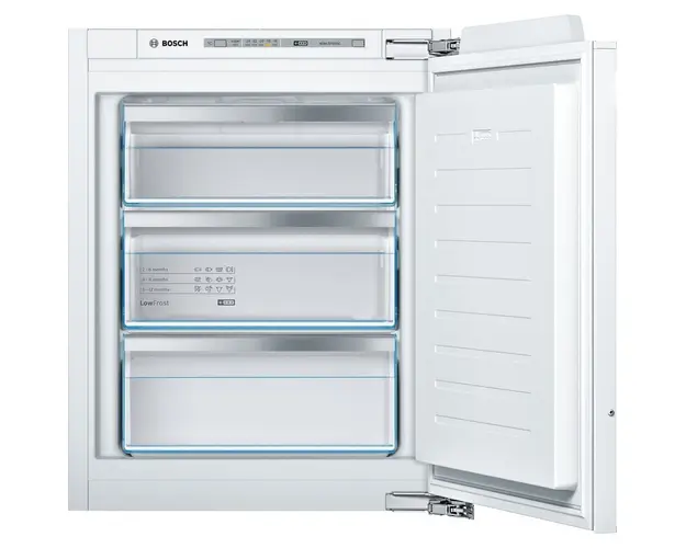 Congelator incorporabil Bosch GIV11AFE0, Low Frost, 72 L, 3 sertare, Alarma sonora, H 71 cm, Clasa E